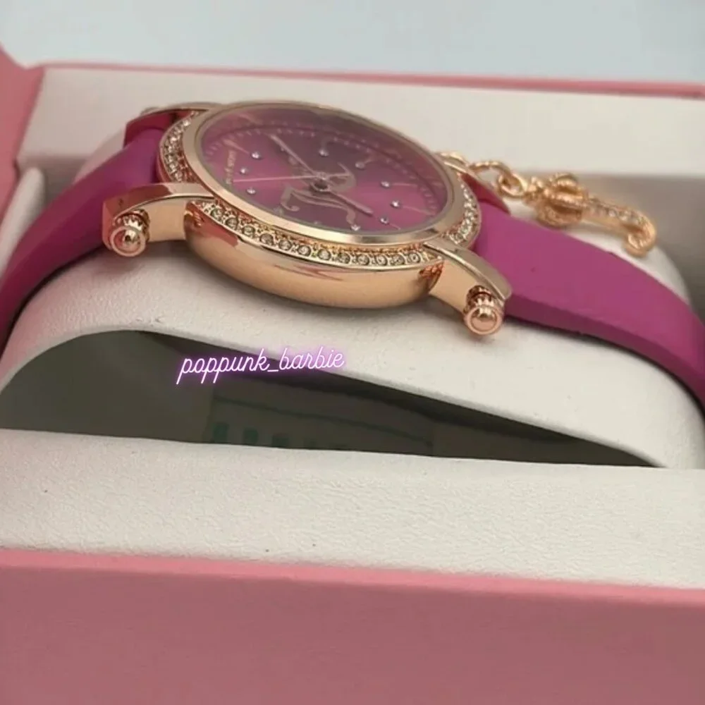 Juicy Couture Pink Watch Crown‎ Charm JC Bling Y2K NIB Rose Gold